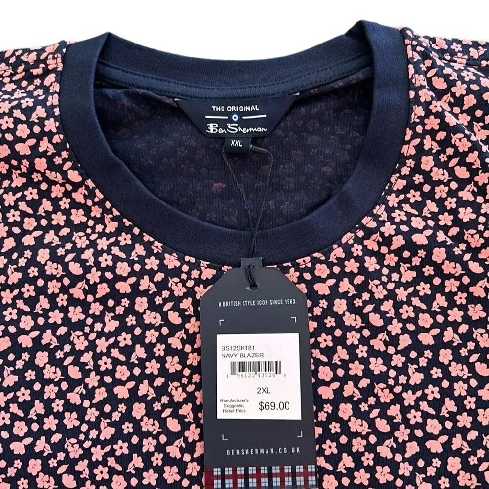 NEW Ben Sherman Mens Navy Blue Tee